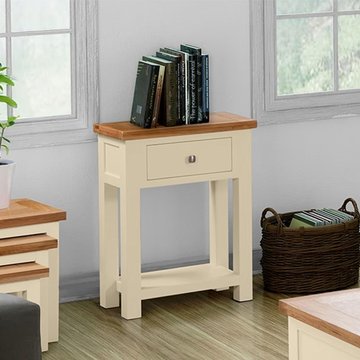 Lundy console table - 1 drawer - ivory painted