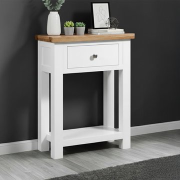 Lundy console table - 1 drawer - white painted