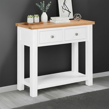 Lundy console table - 2 drawer - white painted