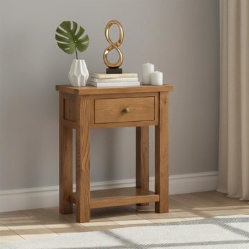 Original console table - 1 drawer - rustic oak