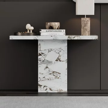 Clearance - viola console table - white marble
