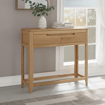 Dunmore oak hall table - 2 drawer