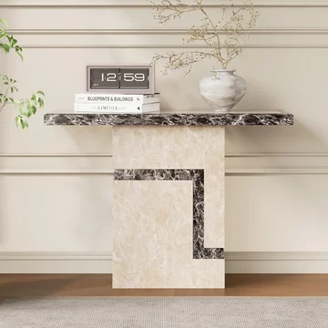 Venice console table - cream marble