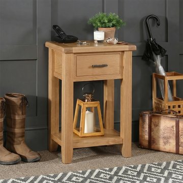 Hampshire oak console table - 1 drawer