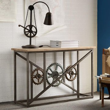 Evoke console table - industrial style - wooden and metal
