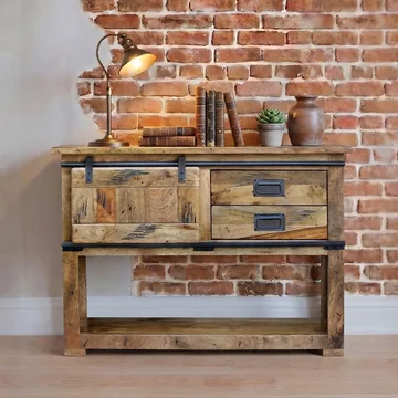 Jupiter ironworks console table - 110cm - industrial style wooden