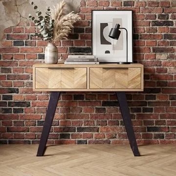 Agra console table - 2 drawer - parquet
