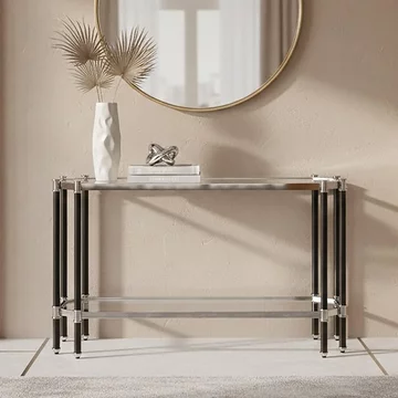 Allessi console table - clear glass and chrome