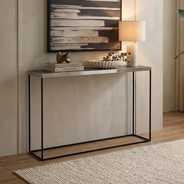 Akola console table - glass and silver