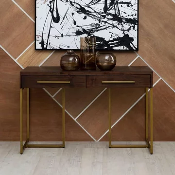 Brando console table - 2 drawer - acacia wood