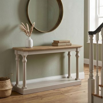 Chateau console table - 160cm - grey painted - pine