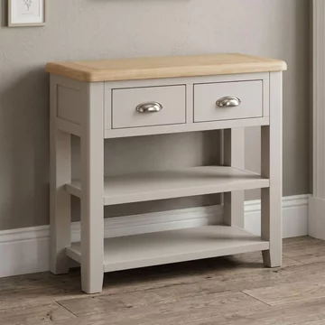 Windermere painted console table - 2 drawer - oyster grey