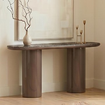 Almundi console table - chocolate brown - ceramic