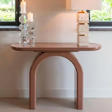 Kourtney console table - oval - mocha mousse