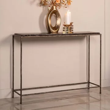 Villano console table - bronze - glass and metal