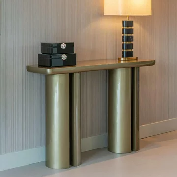 Whisker curved console table - gold