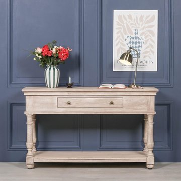 Acacia wood console table - 1 drawer