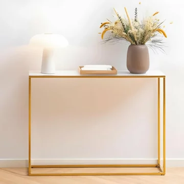 Alisma console table - white marble and gold metal