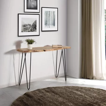 Avellino console table - solid acacia - hairpin legs