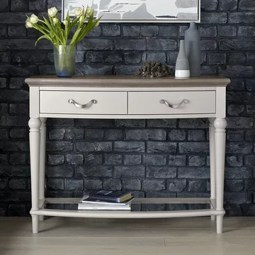 Montreux console table - drawer - grey washed oak & soft grey