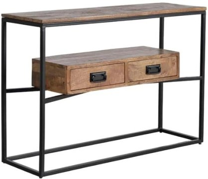 Bergamo console table - industrial style - mango wood - 2 drawer