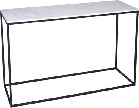Clearance - kensal console table - white marble and black - fss13282