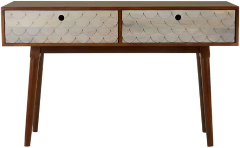 Costal console table - dark mango wood - 2 drawer