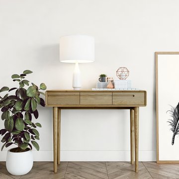 Scandic hall table - 3 drawer - oak