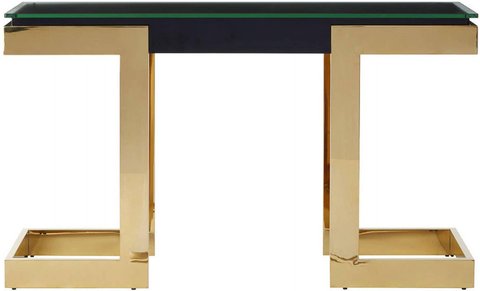 Deana console table - clear glass with gold metal