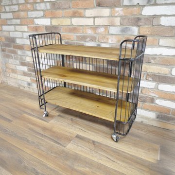 Shelves unit - 3 shelves - wood and metal