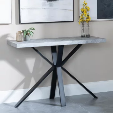 Clearance - ezra console table - grey - black spider legs