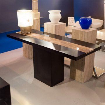 Hermes console table - marble with wooden base - variation available