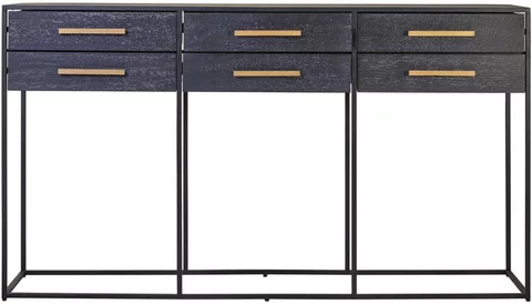 Judd console table - black oak - 6 drawer
