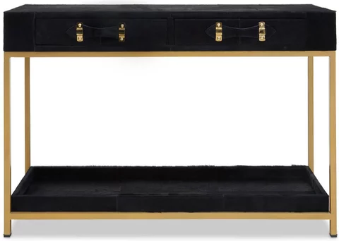 Kensington townhouse console table - 2 drawer - black