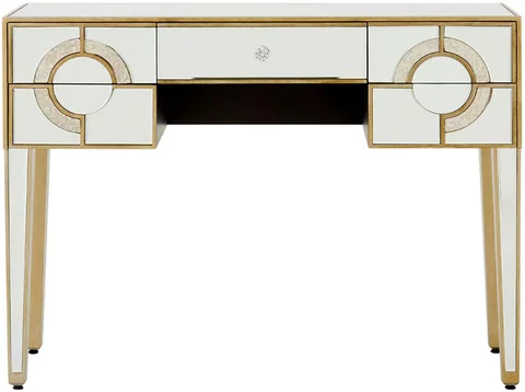 Knightsbridge console table - 5 drawer - mirrored with gold trim