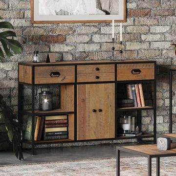 Ooki reclaimed wood console table - 2 door
