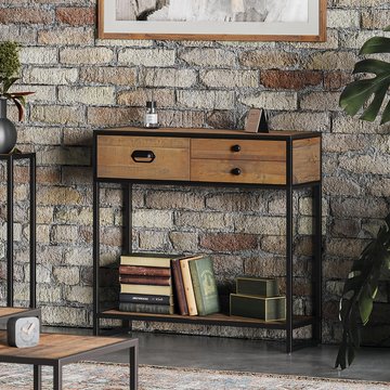 Ooki reclaimed wood console table - 3 drawer