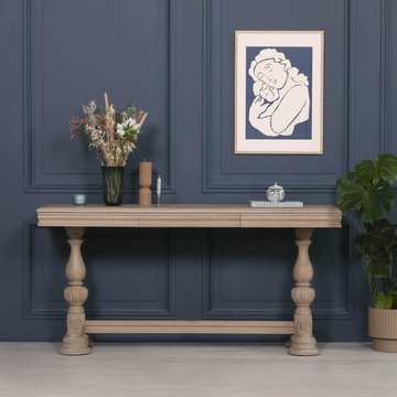 Rustic wood console table - 1 drawer - large