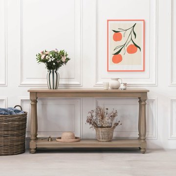 Rustic wood farmhouse console table - large