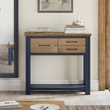 Splash blue console table - 3 drawer