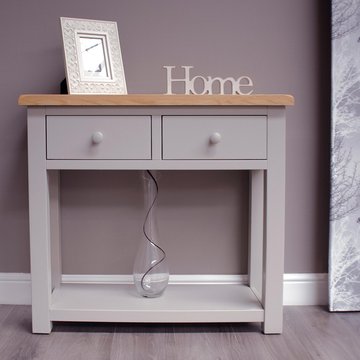 Diamond painted hall table - 2 drawer