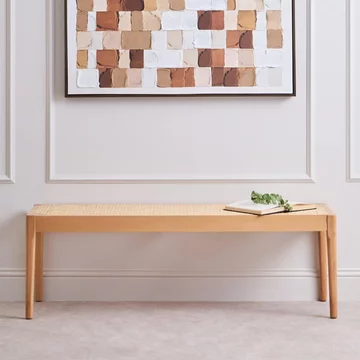 Cebu bench - natural cane and beech wood