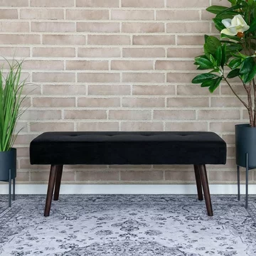Skiby bench - black - velvet fabric