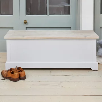 Signature grey painted hallway storage bench