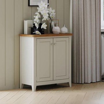 Arden grey painted compact 2 door storage cabinet