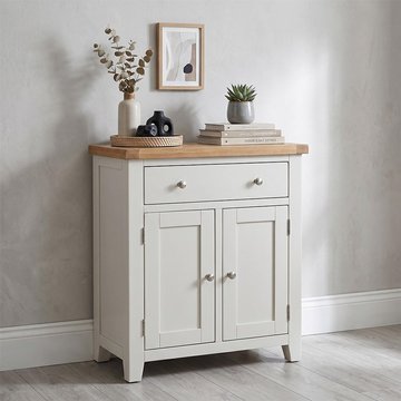 Melbourne hall cabinet - 2 door - white and wood
