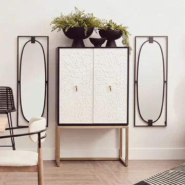 Dumas hall cabinet - 2 door - black and white