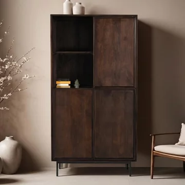 Ravenstein storage cabinet - 3 door - chestnut - mango wood