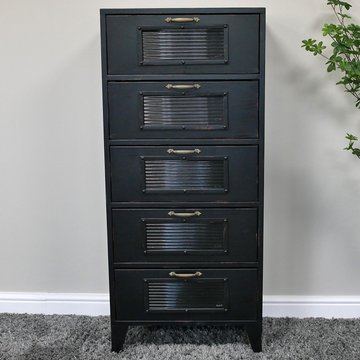 Storage cabinet - black - industrial - metal