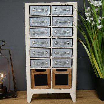 Storage unit - cream and grey metal - metal